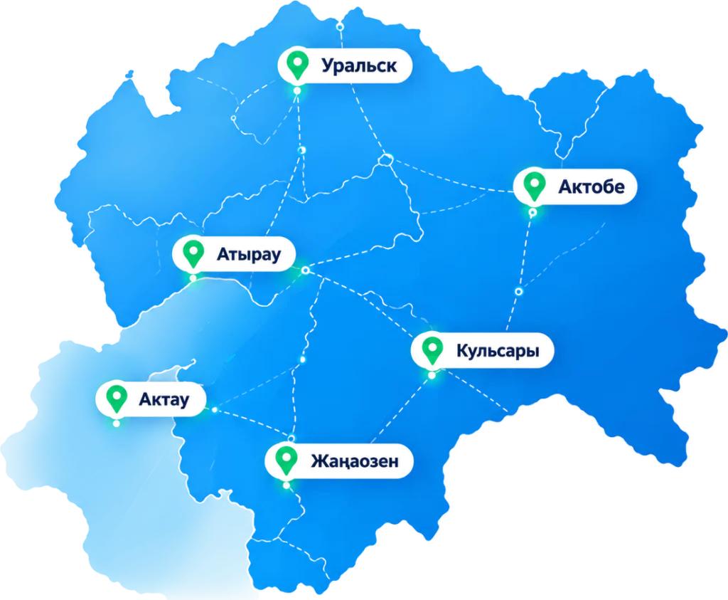 Карта Западного Казахстана